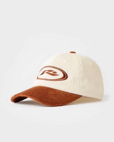 RUSTY Orbit Cord Six Panel Cap - Tobacco