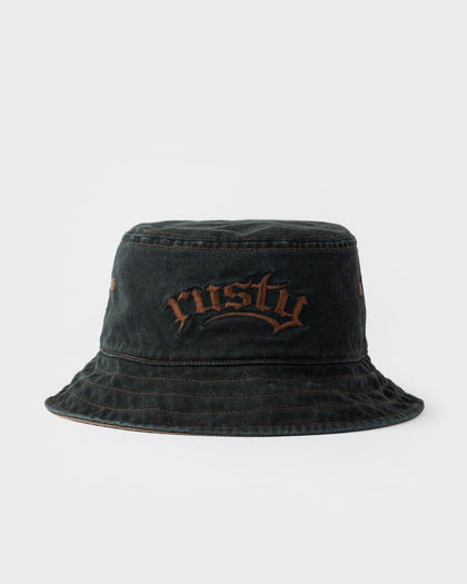 RUSTY Scream Reversible Bucket Hat -Black/Brown