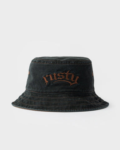 RUSTY Scream Reversible Bucket Hat -Black/Brown