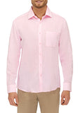 CITY CLUB FLP025 RESORT L/S Linen Shirt - Pink