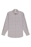 CAMBRIDGE Parkdale FCU334 L/S Floral Print Shirt - Taupe