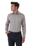 CAMBRIDGE Parkdale FCU334 L/S Floral Print Shirt - Taupe