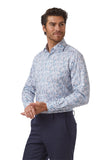 CAMBRIDGE PARKDALE FCW295 L/S Print Floral Shirt - Blue