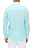 CITY CLUB FLP025 RESORT L/S Linen Shirt - Aqua