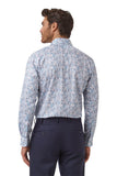 CAMBRIDGE PARKDALE FCW295 L/S Print Floral Shirt - Blue