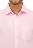 CITY CLUB FLP025 RESORT L/S Linen Shirt - Pink