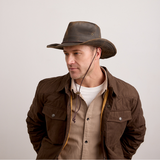 AVENEL Buckaroo Weathered Cotton Outback Hat - Brown