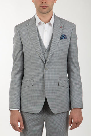 URBERSTONE Marvin FUL500 Wool Stretch Jacket - Grey Houndstooth