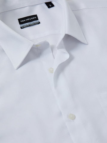 VAN HEUSEN VSS47B_R Plain Dobby Shirt - White