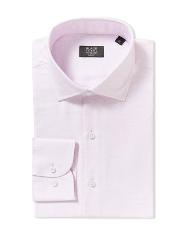 Hardy Amies Slim Fit Mens Mini Herringbone Shirt in Pink – Mens