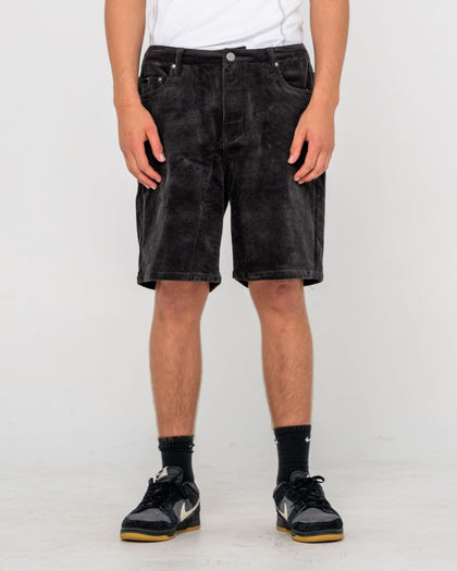 RUSTY Rifts 5 Pocket Vintage Wash Cord Short - Coal