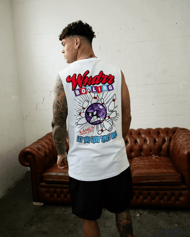 WNDRR BOWLING MUSCLE TOP - WHITE