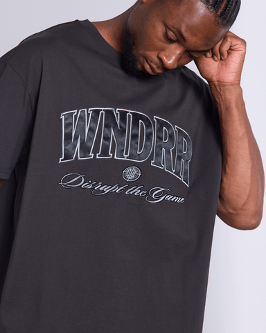 WNDRR TARGET BOX FIT TEE - FADED BLACK
