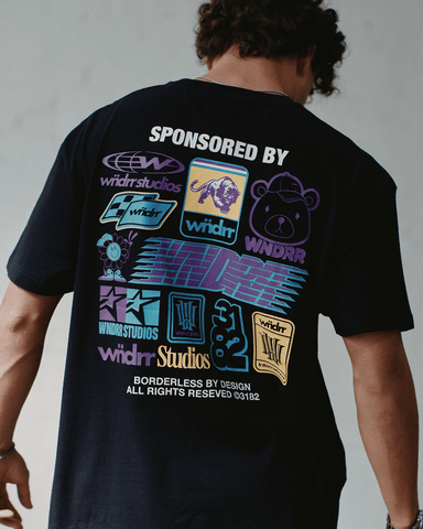 WNDRR SPONSORED BOX FIT TEE - BLACK