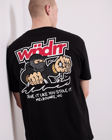 WNDRR RIPSHIFT BOX FIT TEE - BLACK
