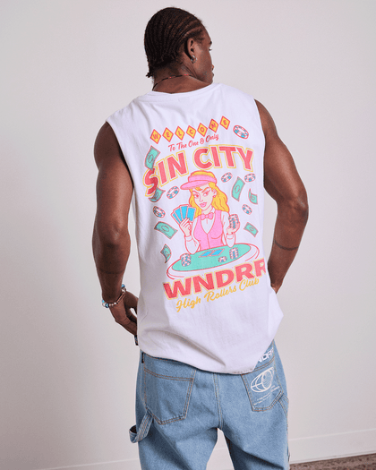 WNDRR Sin City Muscle Top - White