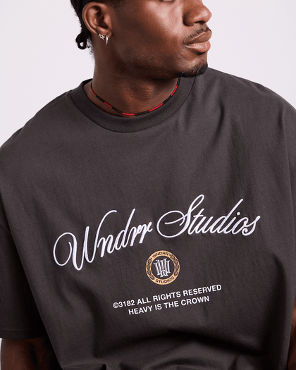 WNDRR VITA NOVA BOX FIT TEE - FADED BLACK
