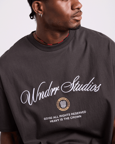 WNDRR VITA NOVA BOX FIT TEE - FADED BLACK