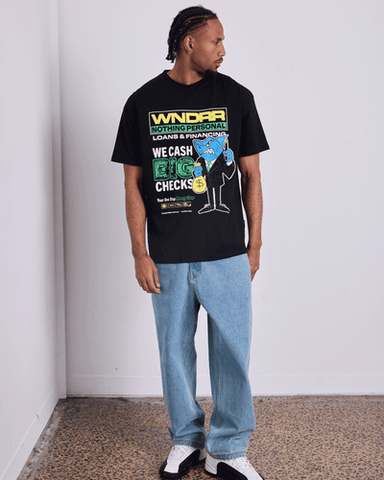 WNDRR Loan Shark Box Fit Tee - Black
