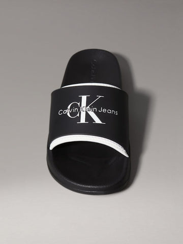 CALVIN KLEIN Logo Slides - BLACK/BRIGHT WHITE