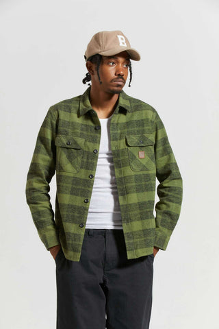 BRIXTON Bowery Heavy Weight LS Flannel - Cypress Green/Black