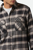 BRIXTON Bowery L/S Flannel - Black/Char/Beige