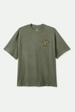 BRIXTON Bauer Heavyweight Relaxed Tee - Olive Surplus Classic Wash