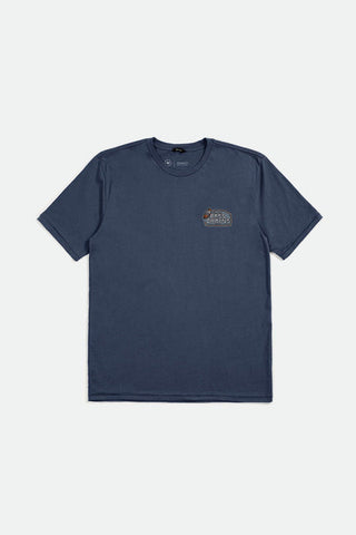 BRIXTON BASS BRAINS BOAT S/S STANDARD TEE - Washed Navy