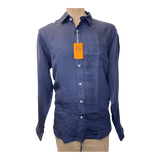 BACK BAY G660225 L/S LINEN SHIRT - Indigo