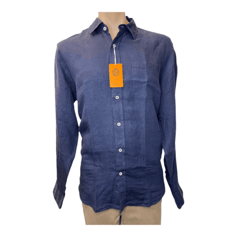 BACK BAY G660225 L/S LINEN SHIRT - Indigo