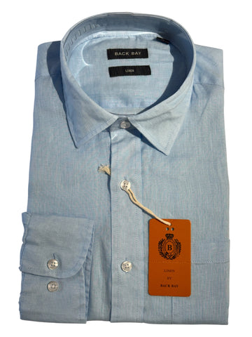 BACK BAY G660225 L/S LINEN SHIRT - Blue