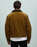 BRIXTON CABLE SHERPA LINED TRUCKER JACKET - Brass