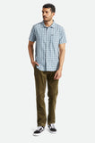 BRIXTON CHARTER PLAID S/S WOVEN - Blue Mirage