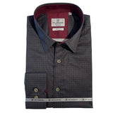 AK DEMIRE AK-556 L/S Geo Print Shirt - Black/Char