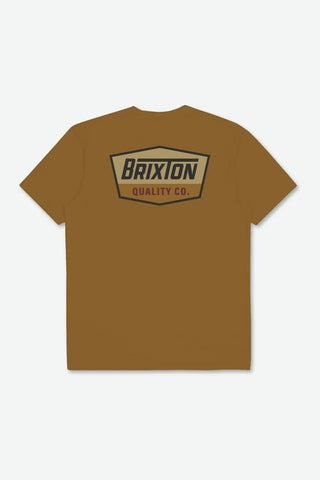 BRIXTON REGAL S/S STANDARD TEE - Golden Brown/Washed Black