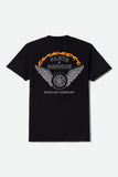 BRIXTON Leeway Tee - Black Worn Wash