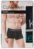 CALVIN KLEIN BOLD LOGO MICRO STRETCH 3 PACK LOW RISE TRUNKS - Peacoat/ High Rise