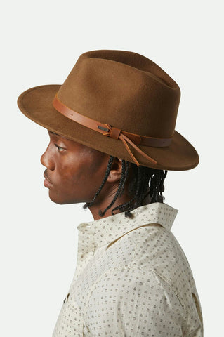 BRIXTON Messer Fedora Hat - Coffee