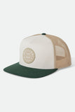 BRIXTON Oath Trucker Hat - Off White/Primal Green/Sand