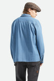 BRIXTON Waylon Lightweight Overshirt - Med Wash Chambray