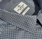 AK DEMIRE AK-557 L/S Geo Print Shirt - Blue/Grey