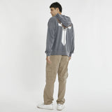 KISS CHACEY Evolution Relaxed Zip Front Hoodie - Pigment Castlerock