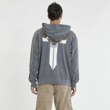 KISS CHACEY Evolution Relaxed Zip Front Hoodie - Pigment Castlerock