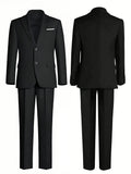 E-MALE 2 Piece Boys Suit - Black