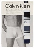 CALVIN KLEIN 3 Pack Cotton Trunks - Black/Turbulence/Blue Shadow