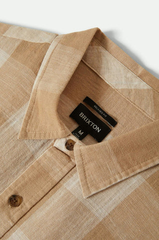 BRIXTON Cru Linen Blend Shirt - Off White/Sand