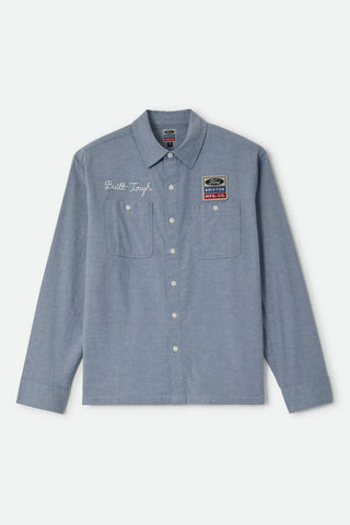 BRIXTON Ford Service Dept Workshirt - Blue Chambray