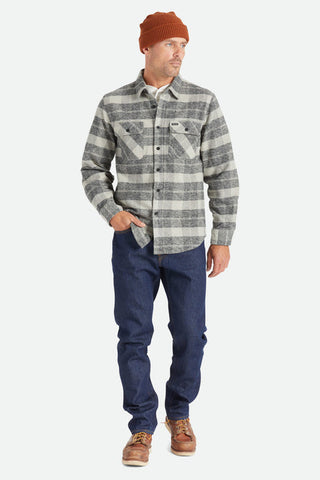 BRIXTON BOWERY HEAVYWEIGHT L/S FLANNEL - Black/Charcoal