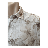 JAMES HARPER JHS714 S/S Floral Print Linen Blend Shirt - Natural