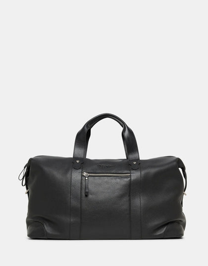 JULIUS MARLOW Leather Overnight Bag - Black